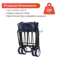 YSSOA Rolling Collapsible Garden Cart Camping Wagon blue-steel