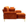 Coolmore U Shape Sectional Sofa With Ottomanreversible Sofa Couch For Living Room,Spacious Furniture,Durable Couch Removable And Machine Washable Cover Orange Velvet Orange Primary Living Space Foam Velvet 4 Seat