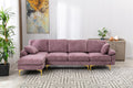 Coolmore U Shape Sectional Sofa With Ottomanreversible Sofa Couch For Living Room,Spacious Furniture,Durable Couch Removable And Machine Washable Cover Purple Velvet Purple Primary Living Space Foam Velvet 4 Seat