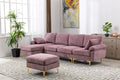 Coolmore U Shape Sectional Sofa With Ottomanreversible Sofa Couch For Living Room,Spacious Furniture,Durable Couch Removable And Machine Washable Cover Purple Velvet Purple Primary Living Space Foam Velvet 4 Seat