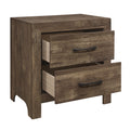 Simple Look Rustic Brown Finish 1Pc Nightstand Of Drawers Black Metal Hardware Bedroom Furniture Rustic Brown 2 Drawers Bedroom Wood