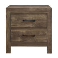 Simple Look Rustic Brown Finish 1Pc Nightstand Of Drawers Black Metal Hardware Bedroom Furniture Rustic Brown 2 Drawers Bedroom Wood