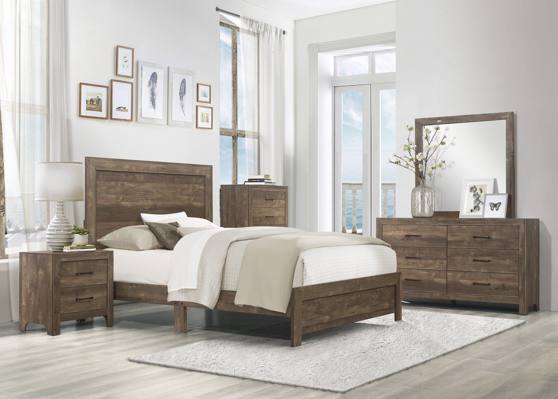 brown dresser black handles Famapy Brown Wood Grain Dresser With Six Drawers And Black Handles For Living Room Storage