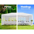 10X20' Wedding Party Canopy Tent Outdoor Gazebo With 6 Removable Sidewalls White Metal