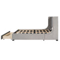 Queen Size Storage Bed Velvet Upholstered Platform Bed gray-upholstered