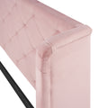 Queen Size Storage Bed Velvet Upholstered Platform Bed pink-upholstered