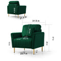 3 Pieces Sectional Sofa Set For Living Room, Velvet Tufted Couch Sofa Armchair With Metal Legs, 2 Piece Single Chair 2 Seater Sofa, Furniture Set, Green Green Foam Velvet 4 Seat