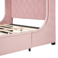 Queen Size Storage Bed Velvet Upholstered Platform Bed pink-upholstered