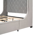 Queen Size Storage Bed Velvet Upholstered Platform Bed gray-upholstered