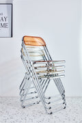 Light Blue Clear Transparent Folding Chair Chair Pc Plastic Living Room Seat Zdy Qianlan 4 Light Blue Steel