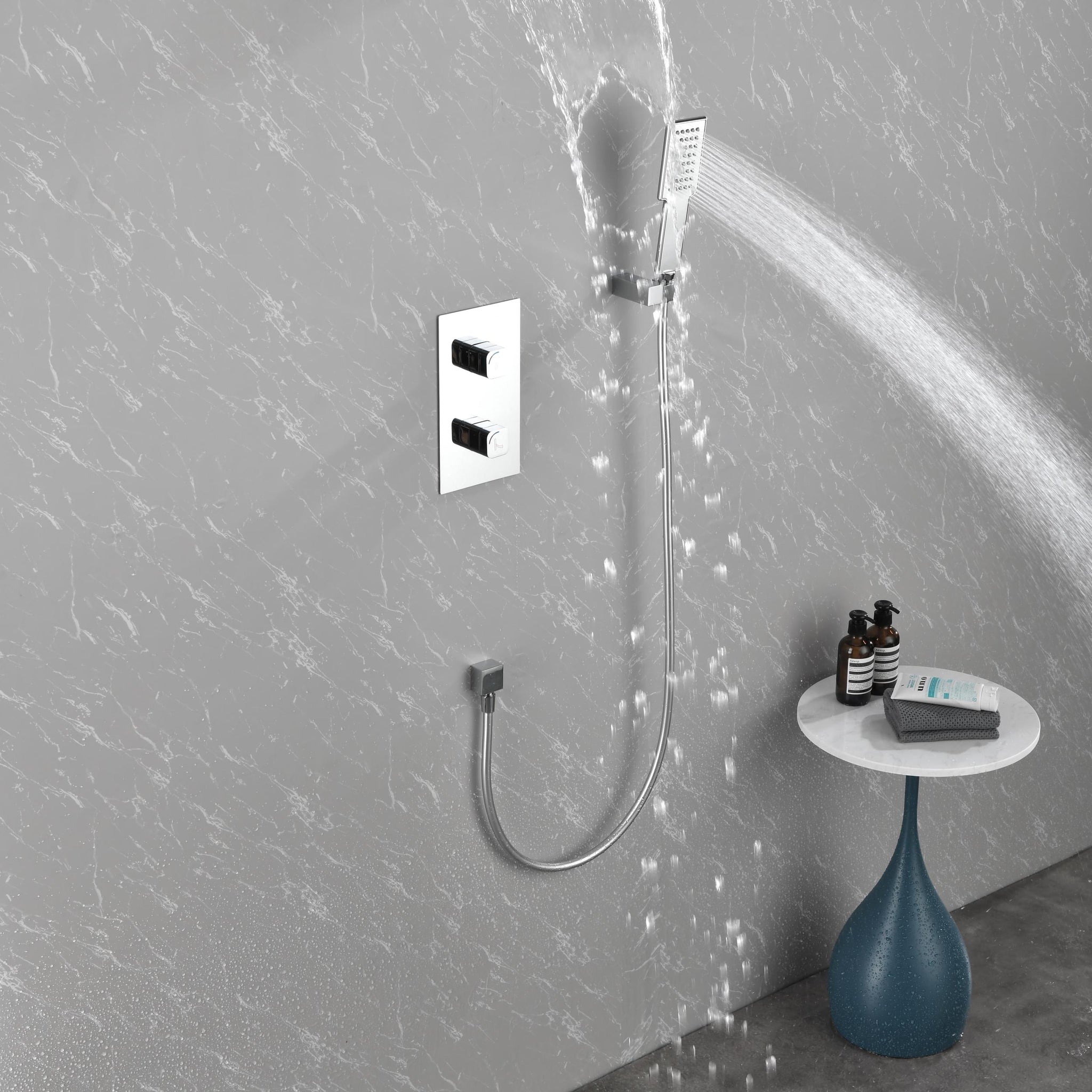 Waterfall Spout Wall Mounted Shower With - Chrome