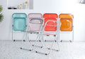 Red Ruby Clear Transparent Folding Chair Chair Pc Plastic Living Room Seat Zdy Hong 4 Red Steel