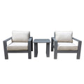 3 Piece Seating Group with Cushions, Powdered Pewter pewter-polyester-aluminum