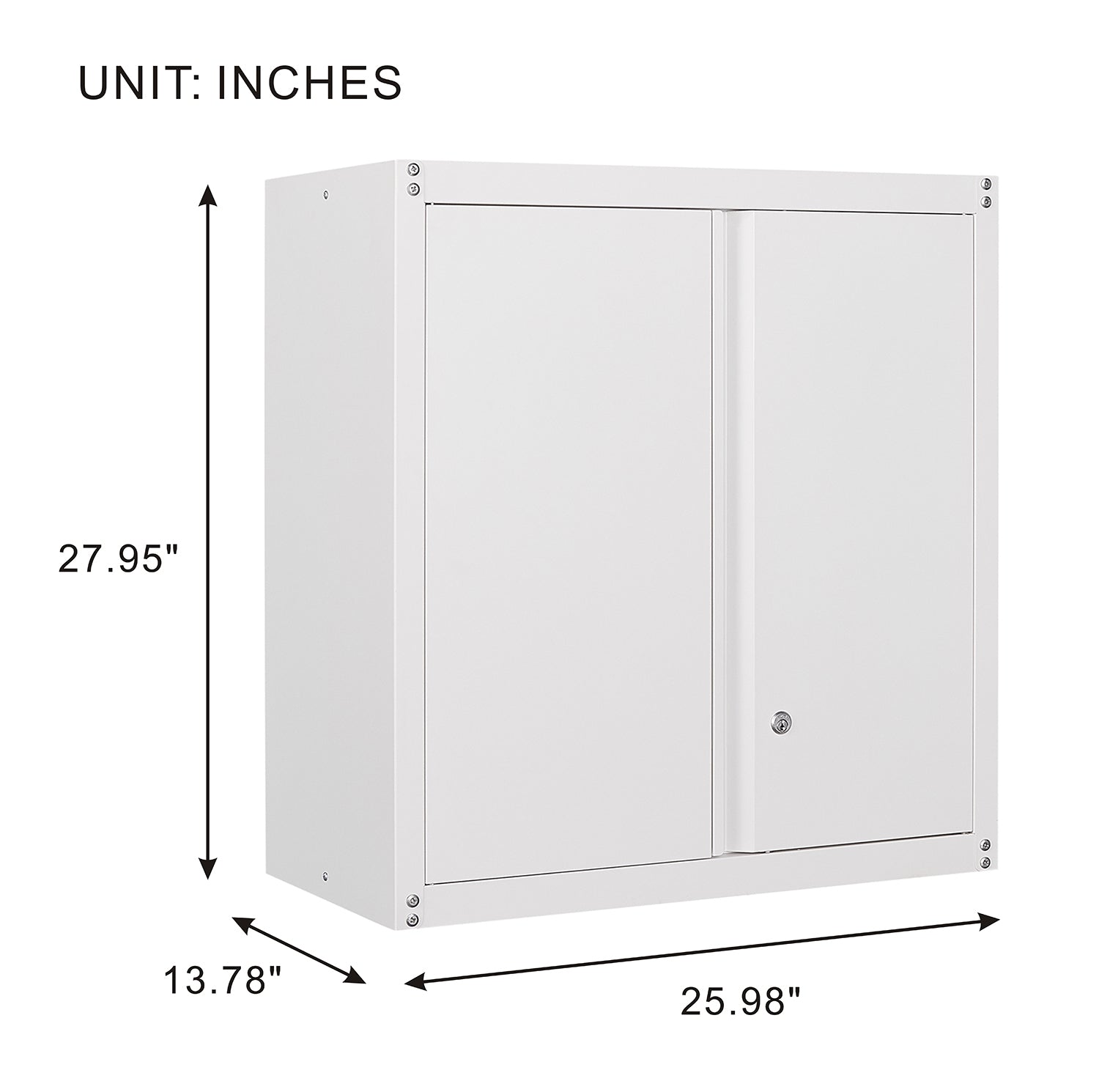 White Wall Storage Cabinet With Adjustable