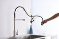 Brushed Nickle Single Handle Commercial Modern Spring High Arc Kitchen Faucet Brushed Nickel Stainless Steel