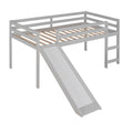 Loft Bed With Slide, Multifunctional Design, Twin Gray Old Sku: Wf191904Aae Gray Solid Wood