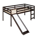 Loft Bed With Slide, Multifunctional Design, Twin Espresso Old Sku: Wf191904Aap Espresso Solid Wood