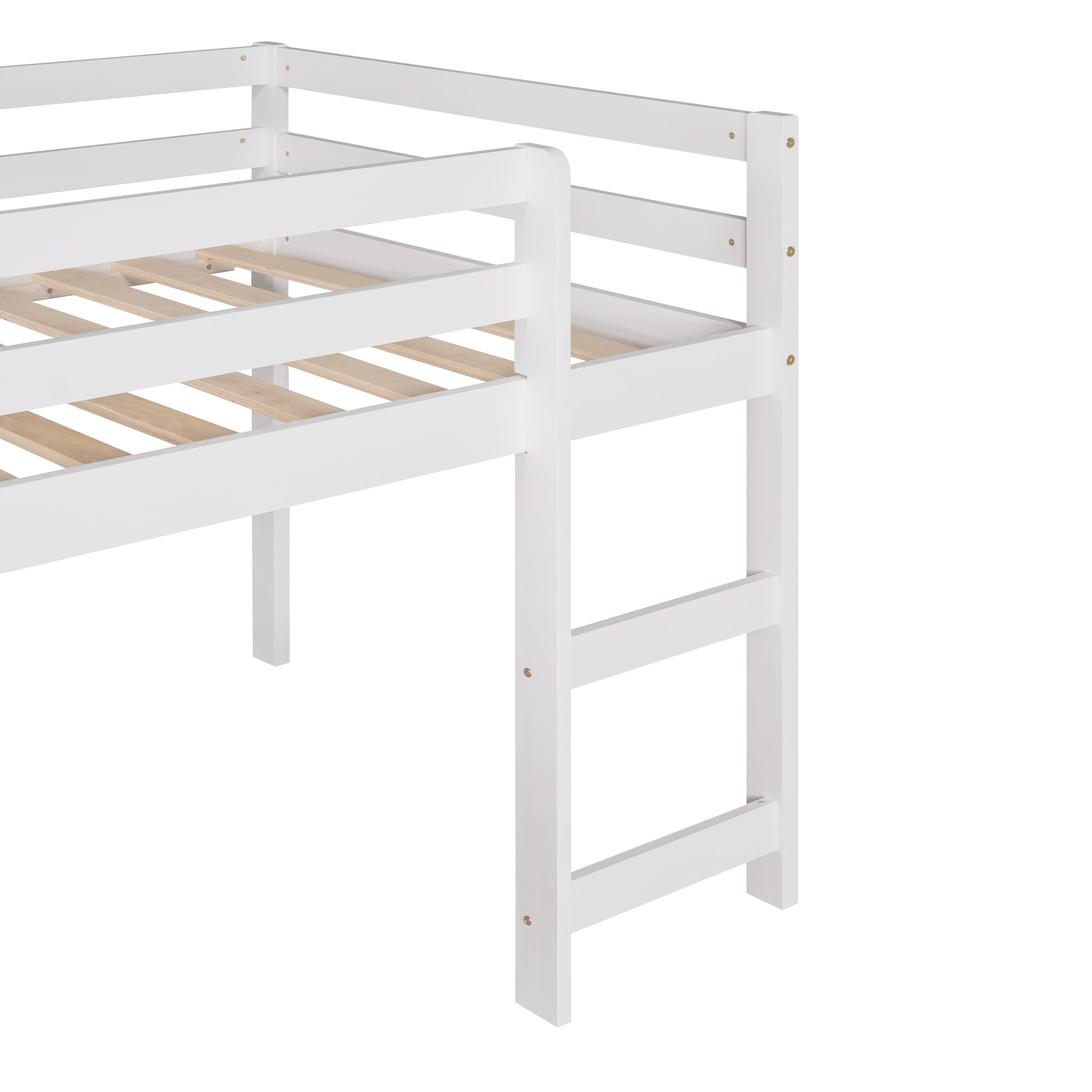 Loft Bed with Slide, Multifunctional Design, Twin white-solid wood