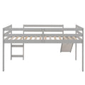 Loft Bed With Slide, Multifunctional Design, Twin Gray Old Sku: Wf191904Aae Gray Solid Wood