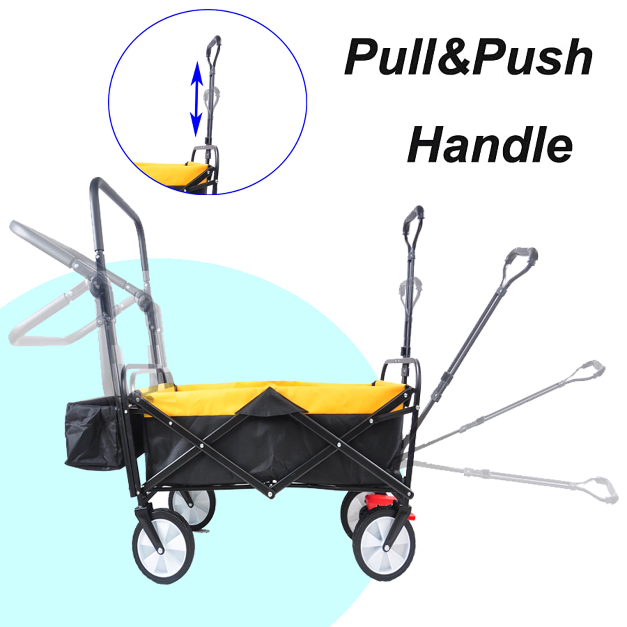 folding wagon Collapsible Outdoor Utility Wagon, Heavy yellow-steel