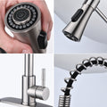 Brushed Nickle Single Handle Commercial Modern Spring High Arc Kitchen Faucet Brushed Nickel Stainless Steel