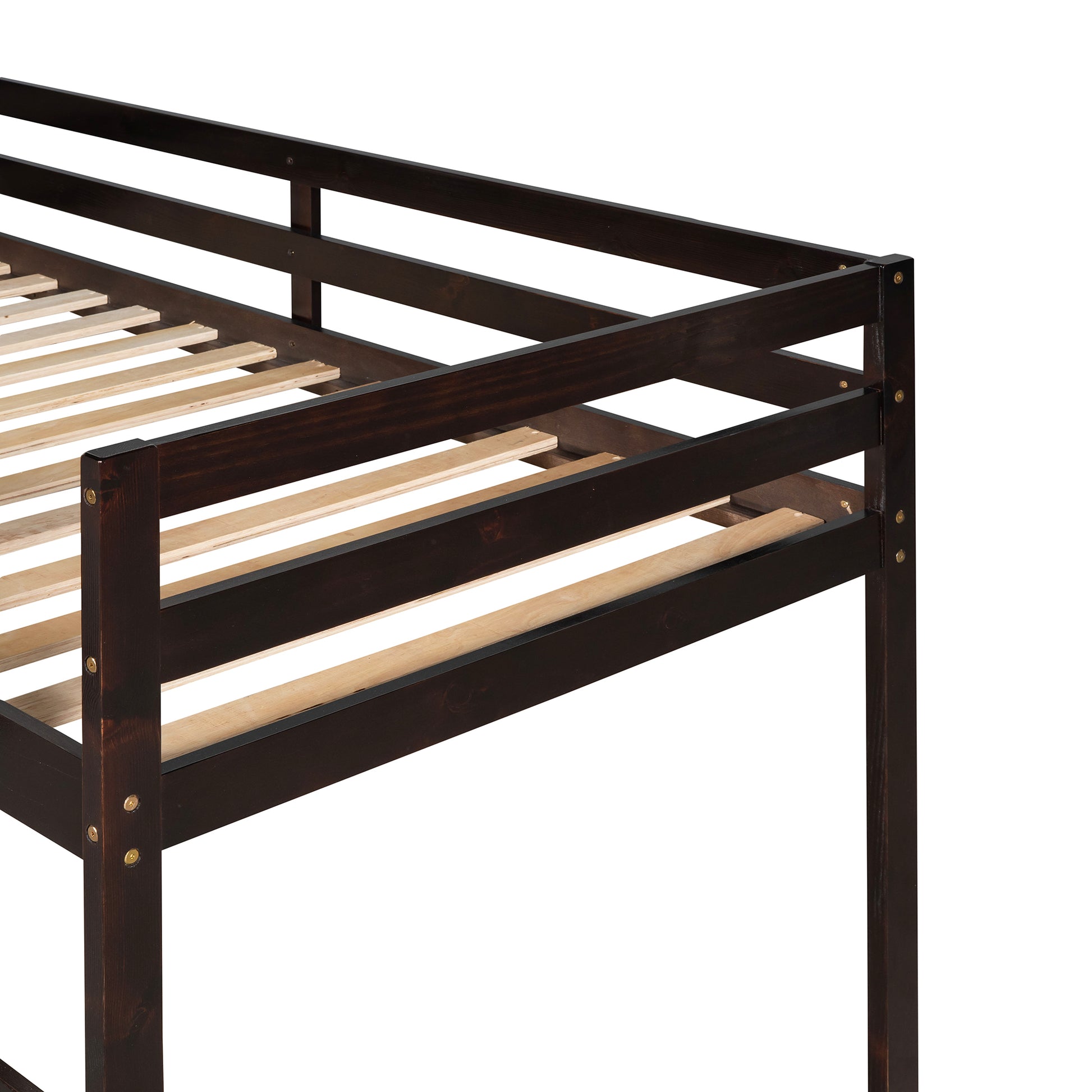 Loft Bed With Slide, Multifunctional Design, Twin Espresso Old Sku: Wf191904Aap Espresso Solid Wood