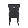 Erica 2 Piece Wood Legs Dinning Chair Finish With Velvet Fabric In Black Acacia Wood Black Primary Living Space Wipe Clean Transitional Accent Chairs Acacia Tufted Back Solid Wood Mdf Wood