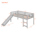 Loft Bed With Slide, Multifunctional Design, Twin Gray Old Sku: Wf191904Aae Gray Solid Wood