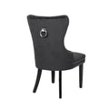 Erica 2 Piece Wood Legs Dinning Chair Finish With Velvet Fabric In Black Acacia Wood Black Primary Living Space Wipe Clean Transitional Accent Chairs Acacia Tufted Back Solid Wood Mdf Wood