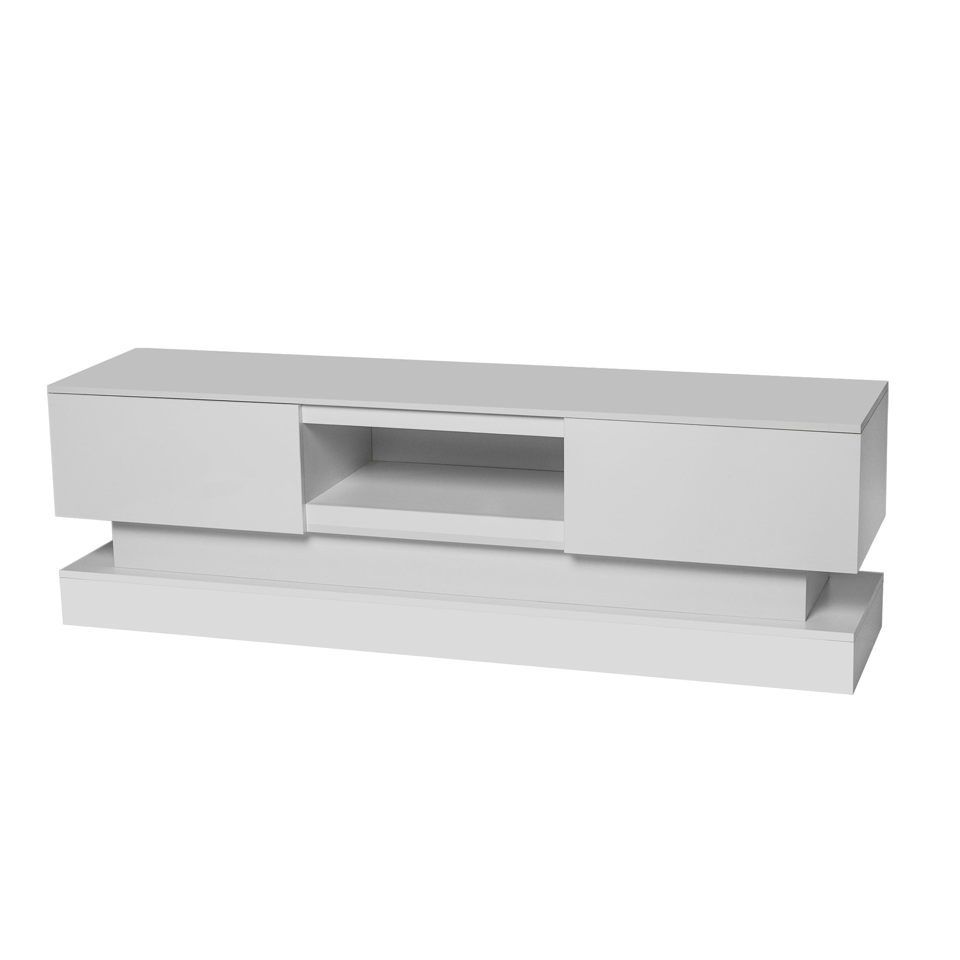 63Inch White Morden Tv Stand With Led Lights,High Glossy Front Tv Cabinet,Can Be Assembled In Lounge Room, Living Room Or Bedroom,Color:White White Primary Living Space 60 Inches 60 69 Inches Classic 65 Inches Foam Particle Board