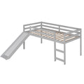 Loft Bed With Slide, Multifunctional Design, Twin Gray Old Sku: Wf191904Aae Gray Solid Wood