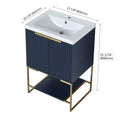 24 Inch Freestanding Bathroom Vanity With Resin navy blue-plywood