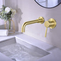 Wall Mount Single Handle Bathroom Faucet Brushed Gold Brushed Gold Brass