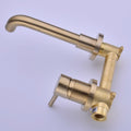 Wall Mount Single Handle Bathroom Faucet Brushed Gold Brushed Gold Brass