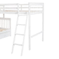 Twin Over Full L Shaped Bunk Bed With 3 Drawers, Ladder And Staircase White White Solid Wood