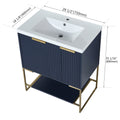 30 Inch Freestanding Bathroom Vanity With Resin 1-navy blue-1-1-soft close