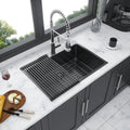 33X22 Inch Kitchen Sink Drop In Gunmetal Black 16 Gauge Stainless Steel 33