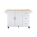 Kitchen Island & Kitchen Cart, Mobile Kitchen Island white-mdf