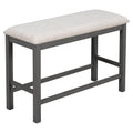 6 Piece Counter Height Dining Table Set Table With Shelf 4 Chairs And Bench For Dining Room Gray Gray Solid Wood