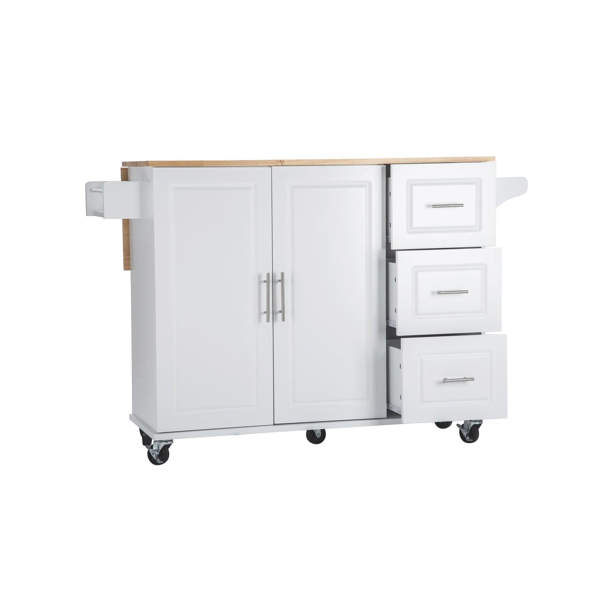 Kitchen Island & Kitchen Cart, Mobile Kitchen Island white-mdf