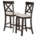 6 Piece Counter Height Dining Table Set Table With Shelf 4 Chairs And Bench For Dining Room Espresso Espresso Solid Wood