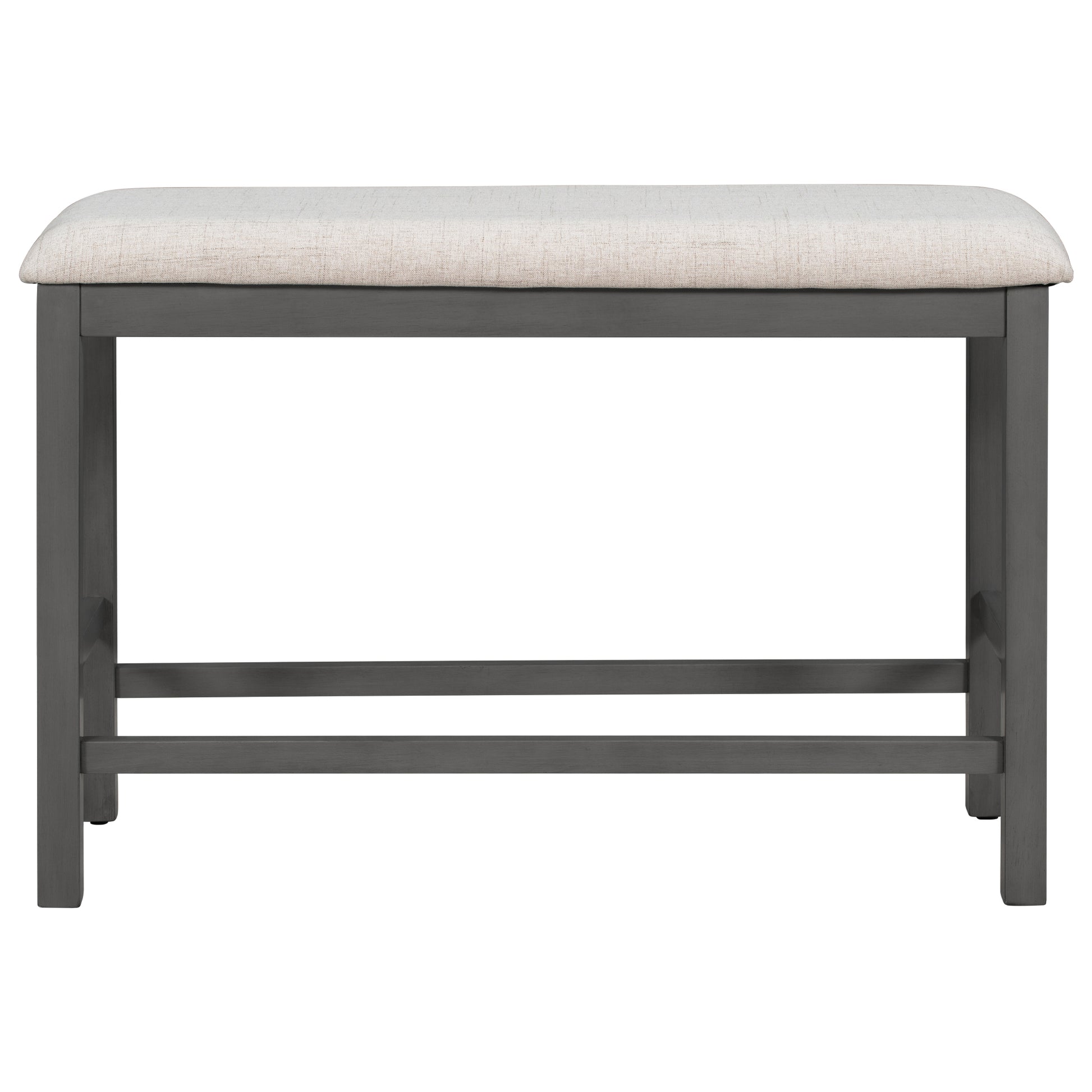 6 Piece Counter Height Dining Table Set Table With Shelf 4 Chairs And Bench For Dining Room Gray Gray Solid Wood