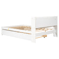 Full Bed With Trundle,Bookcase,White Full White Pine