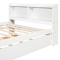 Full Bed With Trundle,Bookcase,White Full White Pine