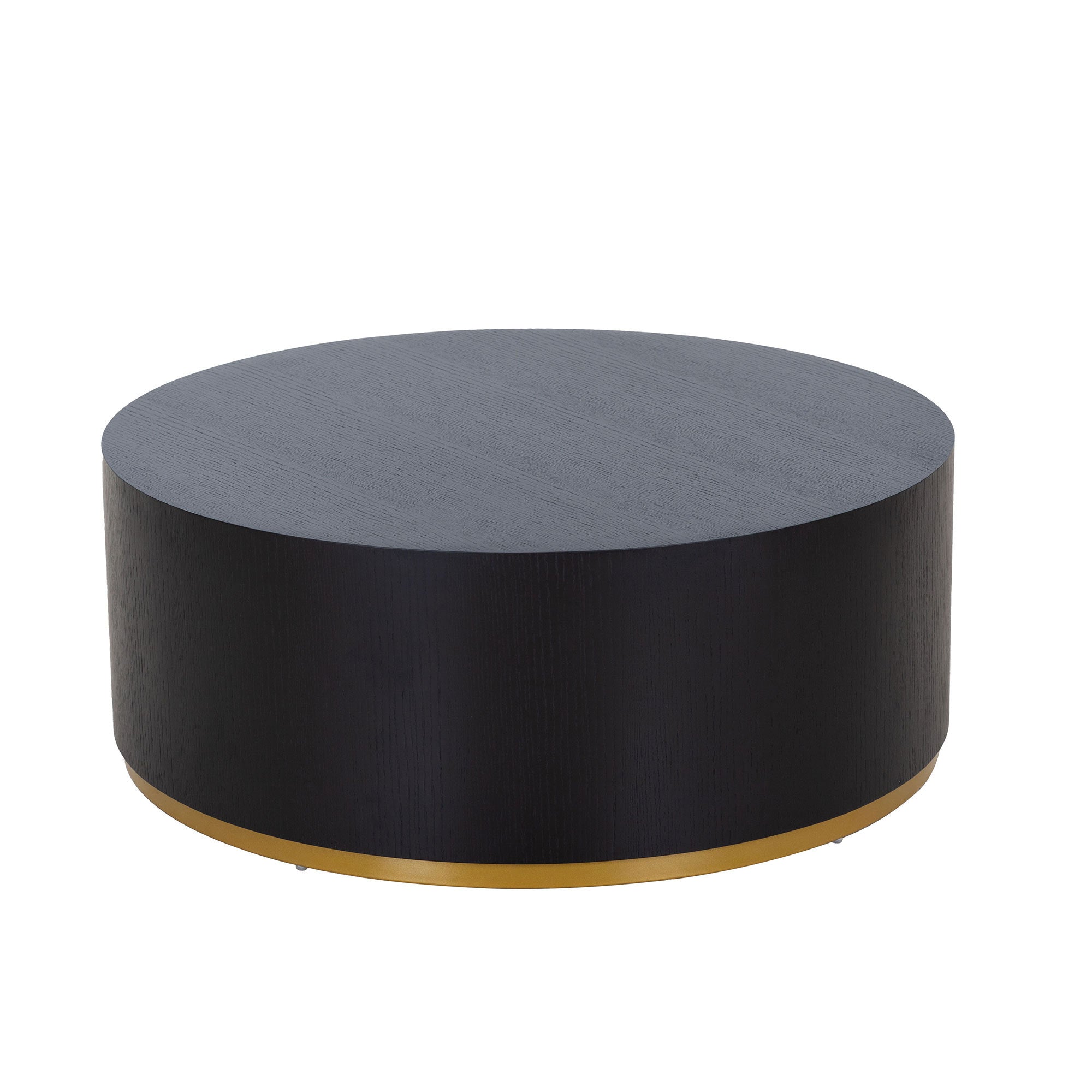 Round Coffee Table Side Table For Living Room Fully Assembled Black Black Mdf