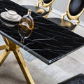 Modern Rectangular Marble Table For Dining Room Kitchen, 1.02