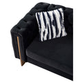 Chesterfield Modern Tufted Velvet Living Room Sofa, 84.25''W Couch,Black Black Velvet Wood Primary Living Space Tufted Back Modern Square Arms Foam Velvet 2 Seat