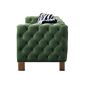 Chesterfield Modern Tufted Velvet Living Room Sofa, 84.25''W Couch,Mint Green Mint Green Velvet Wood Primary Living Space Tufted Back Modern Square Arms Foam Velvet 2 Seat