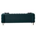 Chesterfield Modern Tufted Velvet Living Room Sofa, 84.25''W Couch,Green Green Foam Velvet