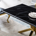 Modern Rectangular Marble Table For Dining Room Kitchen, 1.02